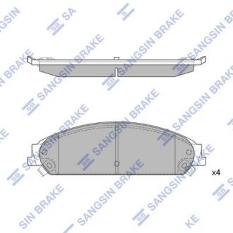 Колодки тормозные передние Chrysler 300 (11-), Dodge Charger (11-) Hi-Q (SANGSIN) SP1509
