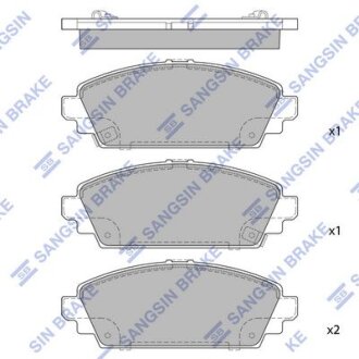 Колодки гальмівні передні Honda ACCORD VII (CG,CK) (-02), Civic (02-) HI-Q Hi-Q (SANGSIN) SP1572