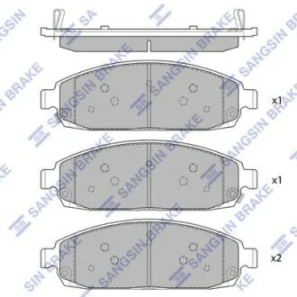 Колодки гальмівні передні Jeep Grand Cherokee (05-) HI-Q Hi-Q (SANGSIN) SP1676