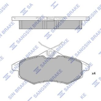 Колодки тормозные передние (p/spring 4шт) Citroen C2 (JM) (03-), C3 I (FC) (02-) Hi-Q (SANGSIN) SP1747