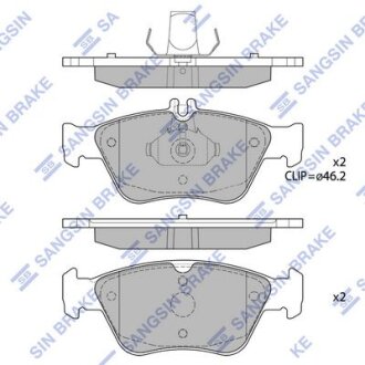 Колодки гальмівні передні MB C-CLASS (W202) (-00), E-CLASS (W210) (-02) HI-Q Hi-Q (SANGSIN) SP1755