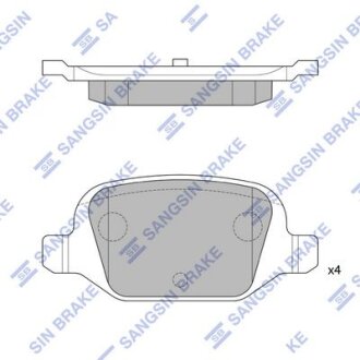 Колодки тормозные задние Fiat Panda (10-), 500C (312) (09-) Hi-Q (SANGSIN) SP1823