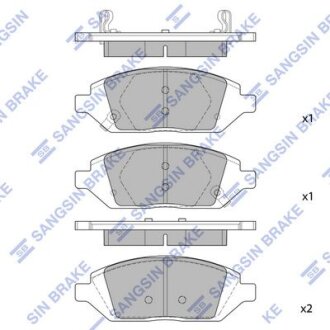 Колодки гальмівні передні Chevrolet Spark 13INCH (15-) HI-Q Hi-Q (SANGSIN) SP1836