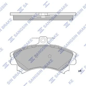 Колодки гальмівні передні Mitsubishi Carisma (-06), Colt (04-), Smart Fortwo (05-) HI-Q Hi-Q (SANGSIN) SP1859
