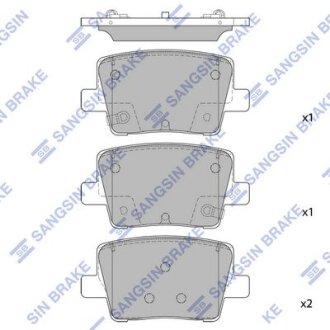 Колодки гальмівні задні (дискові) Kia K9 (RJ) (18-) HI-Q Hi-Q (SANGSIN) SP1925