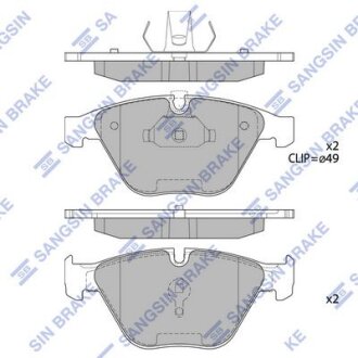 Колодки тормозные передние BMW 3 (E90) (05-) Hi-Q (SANGSIN) SP2210