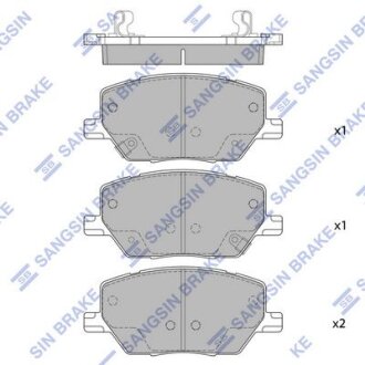 Колодки гальмівні передні Fiat 500X (16-), Jeep Renegade (15-), Jeep Compass (23-) HI-Q Hi-Q (SANGSIN) SP4006