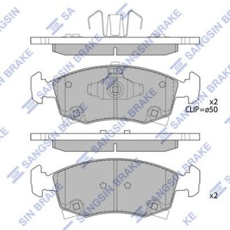 Колодки тормозные передние Fiat 500 E (13-) Hi-Q (SANGSIN) SP4122