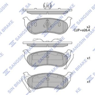 Колодки тормозные задние Jeep Wrangler (05-), Cherokee (-08), Rubicon (TJ) (-07) Hi-Q (SANGSIN) SP4167