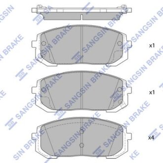 Колодки тормозные передние Hyundai Sonata (DN8) (19-) Hi-Q (SANGSIN) SP4334