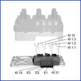 VW Комутатор катушки зажигания Golf III 2.8 VR6 92- HITACHI 138428 (фото 1)