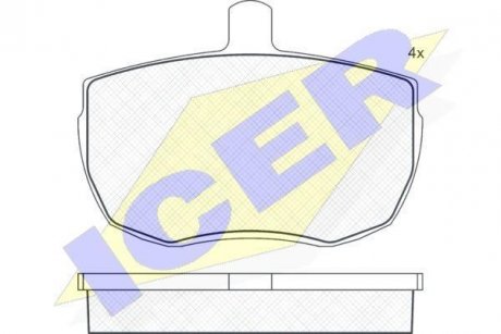 Комплект тормозных колодок, дисковый тормоз ICER 180230 (фото 1)