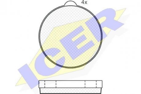 Комплект тормозных колодок, дисковый тормоз ICER 180245 (фото 1)