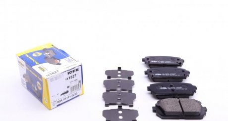 Комплект тормозных колодок, дисковый тормоз ICER 181827 (фото 1)