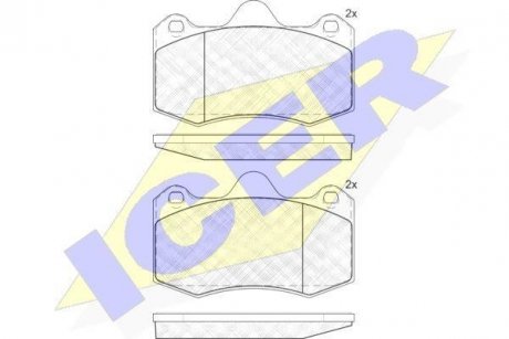 Комплект тормозных колодок, дисковый тормоз ICER 182009
