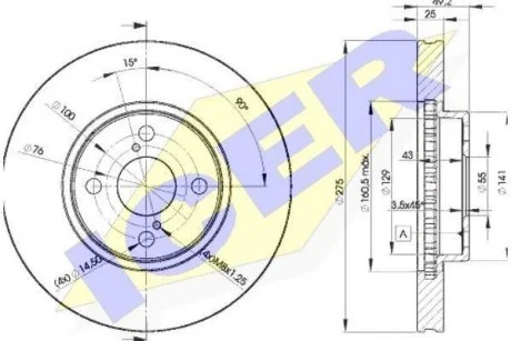 Диск гальмівний ICER 78BD20802