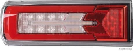 Ліхтар задній Лів (LED, колір повороту жовтий, колір скла білий/червон, світло протитуманних фар, світло заднього ходу, відбивач) JAKOPARTS 83840021 (фото 1)