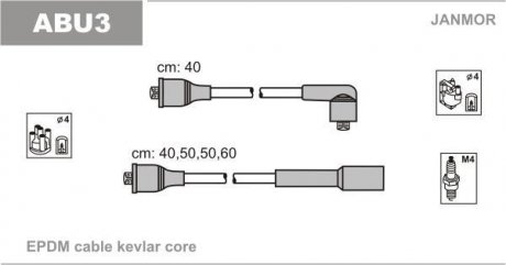 Комплект проводов зажигания Janmor ABU3 (фото 1)