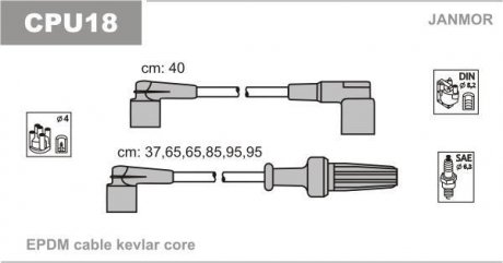 Провода в/в Citroen XM,Peugeot 605 3.0 V6 89-00 Janmor CPU18