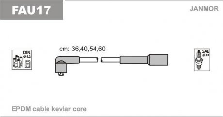 Комплект проводов зажигания Janmor FAU17 (фото 1)