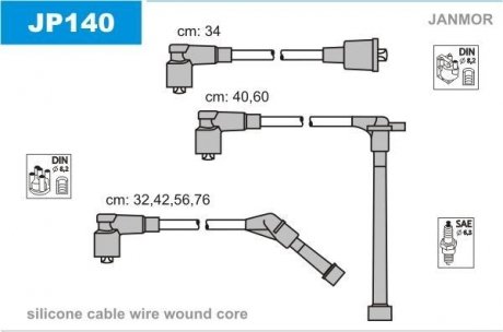 Проволока зажигания, набор Janmor JP140 (фото 1)