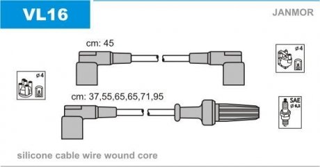 Проволока зажигания, набор Janmor VL16