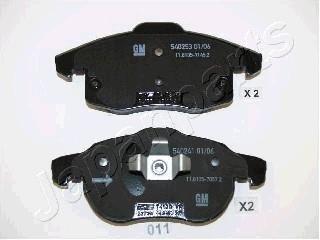 Гальмівні колодки, дискове гальмо (набір) JAPANPARTS PA-011AF (фото 1)