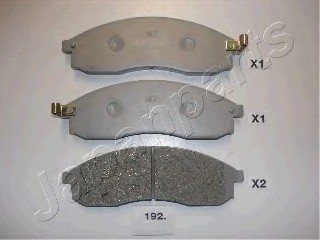 Гальмівні колодки, дискове гальмо (набір) JAPANPARTS PA192AF (фото 1)