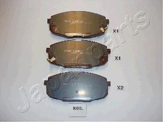 Комплект тормозных колодок, дисковый тормоз JAPANPARTS PAK09AF (фото 1)