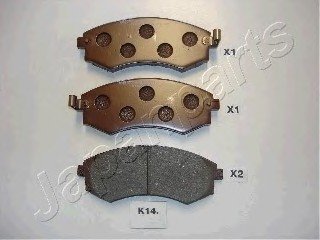 Гальмівні колодки, дискове гальмо (набір) JAPANPARTS PAK14AF (фото 1)