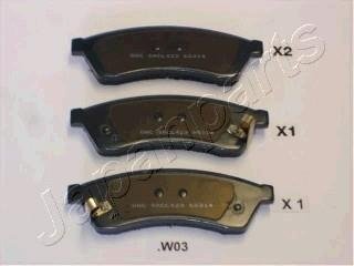 Комплект тормозных колодок, дисковый тормоз JAPANPARTS PP-W03AF (фото 1)