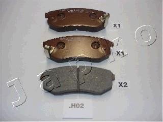 Тормозные колодки, дисковый тормоз (набор) JAPKO 51H02