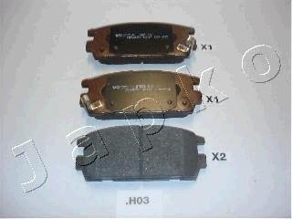 Тормозные колодки, дисковый тормоз (набор) JAPKO 51H03 (фото 1)