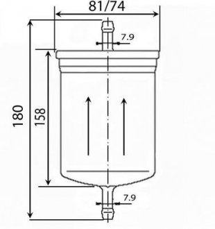 Фильтр топливный h180 D81 d7.9 JS ASAKASHI FS2070