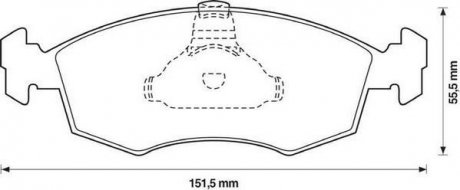 Тормозные колодки, дисковый тормоз (набор) Jurid 571974J (фото 1)
