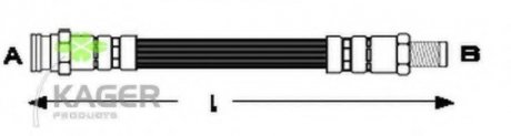 Гальмівний шланг зад.лівий Peugeot 104 1.1 79-84 KAGER 38-0540 (фото 1)