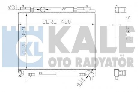 KALE TOYOTA Радиатор охлаждения Yaris 1.4 D-4D 05- KALE OTO RADYATOR 342140 (фото 1)