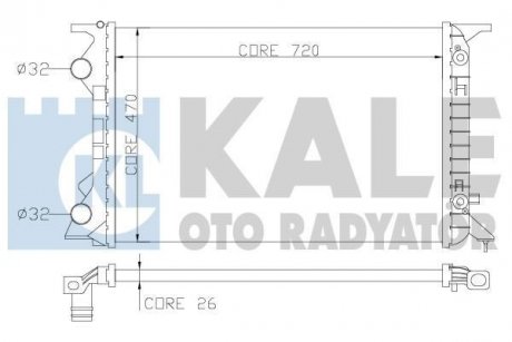 KALE VW Радиатор охлаждения Audi A4/5/6,Q5 2.0 09- KALE OTO RADYATOR 353400