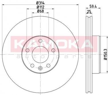 Тормозной диск KAMOKA 1031019 (фото 1)