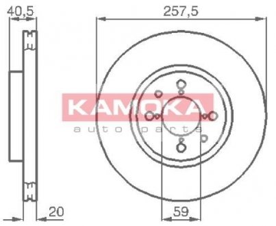 Тормозной диск KAMOKA 1031042 (фото 1)