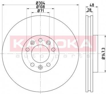 Тормозной диск KAMOKA 1031053 (фото 1)