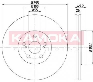 Тормозной диск KAMOKA 1031116 (фото 1)