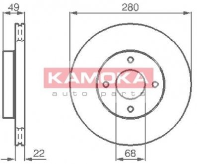 Тормозной диск KAMOKA 1031918 (фото 1)
