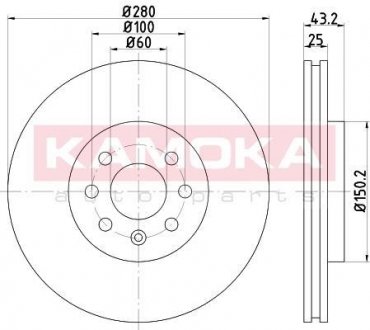 Тормозной диск KAMOKA 103258 (фото 1)