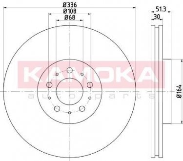 Тормозной диск KAMOKA 1032742 (фото 1)