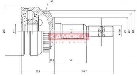 Шарнірний набір, привідний вал KAMOKA 6200