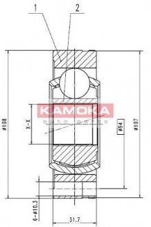 Шарнирный комплект, приводной вал KAMOKA 8738