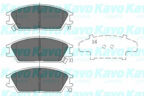 Комплект тормозных колодок, дисковый тормоз KAVO KBP-3033 (фото 1)