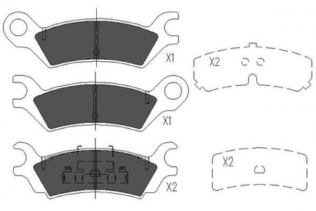 Комплект тормозных колодок, дисковый тормоз KAVO KBP-4538 (фото 1)