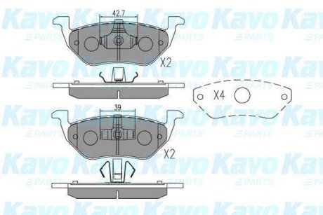 Комплект тормозных колодок KAVO KBP4568 (фото 1)
